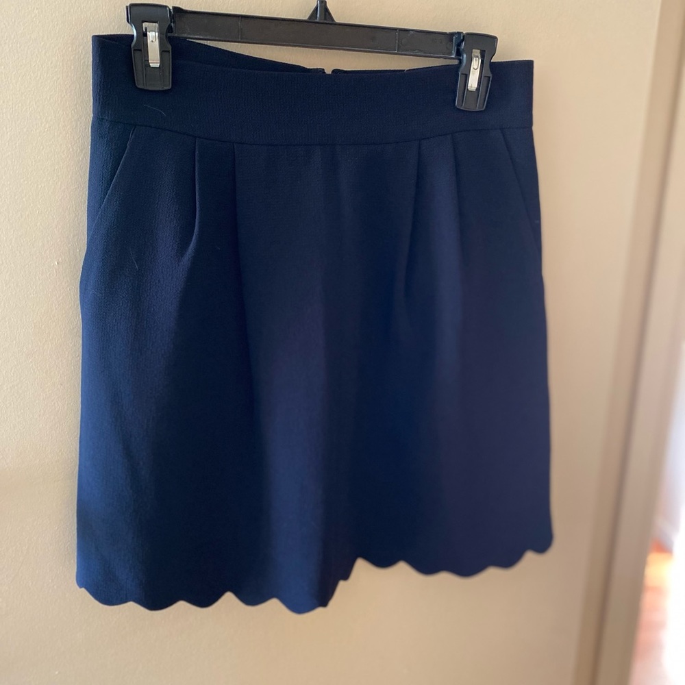 Club Monaco Navy Blue Scalloped mini skirt